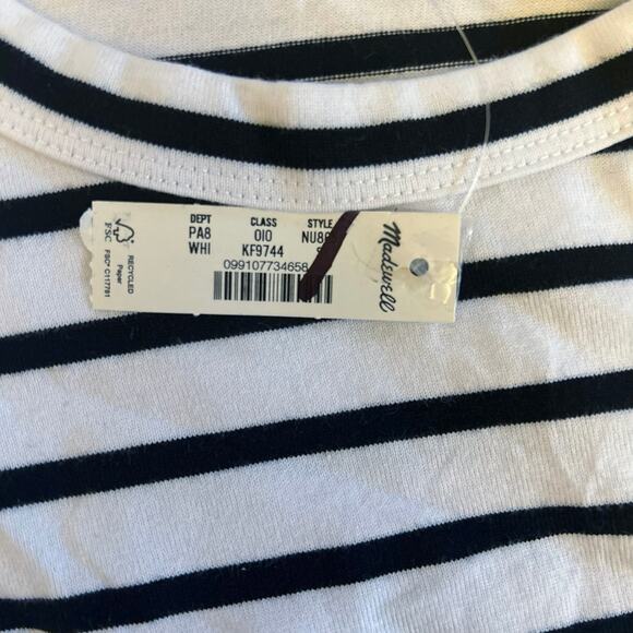 NWT Madewell Everyday Boxy Crop Tee in Stripe Size S - Picture 8 of 9